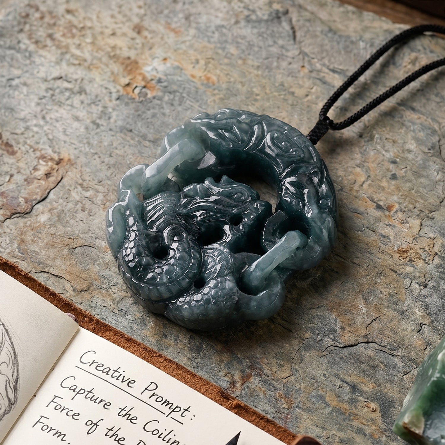 Olmek Jadeit Halskette Flexibles cm ca. 205,00 ct.