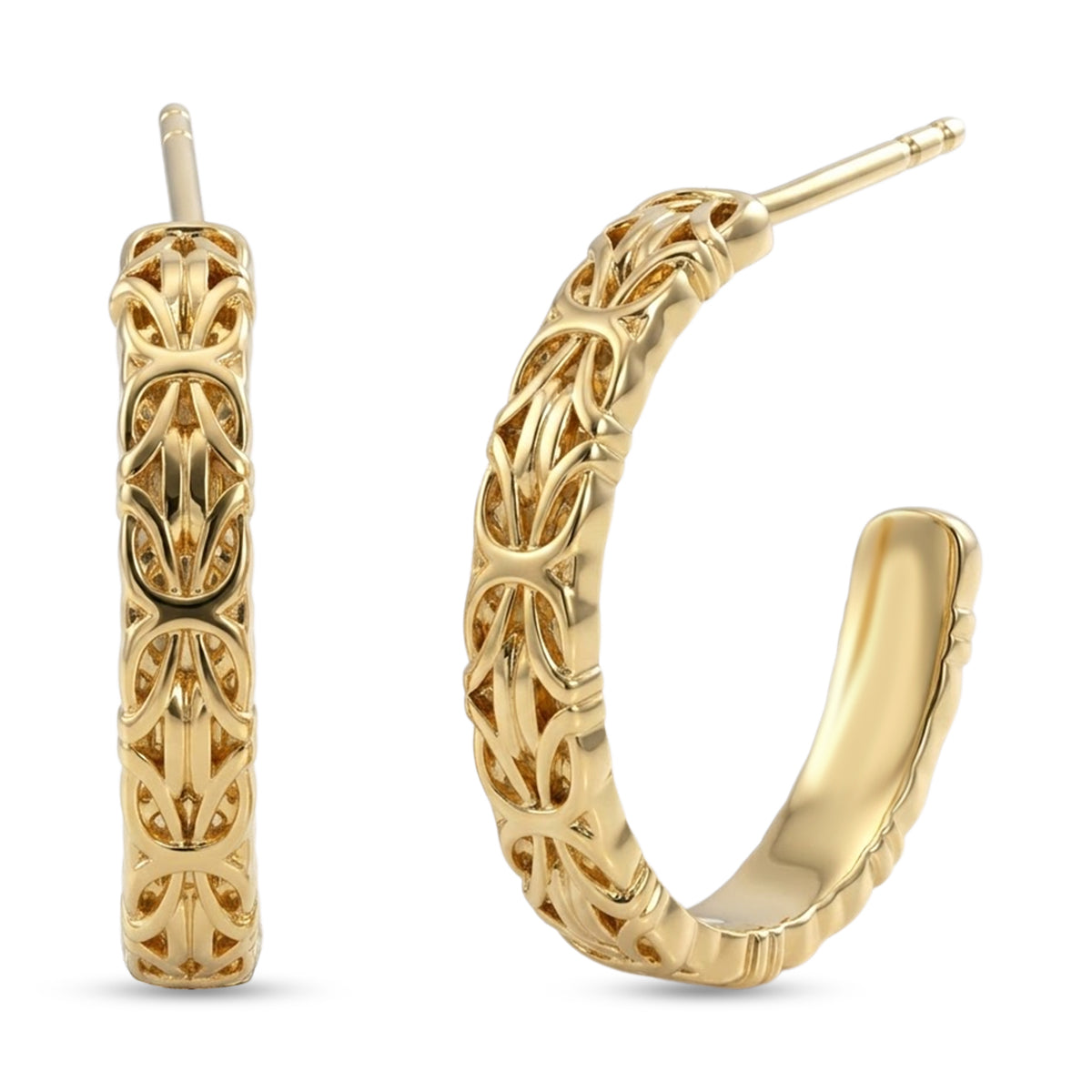Byzantische Creolen, Bronze 750 Vergoldet 3,45g