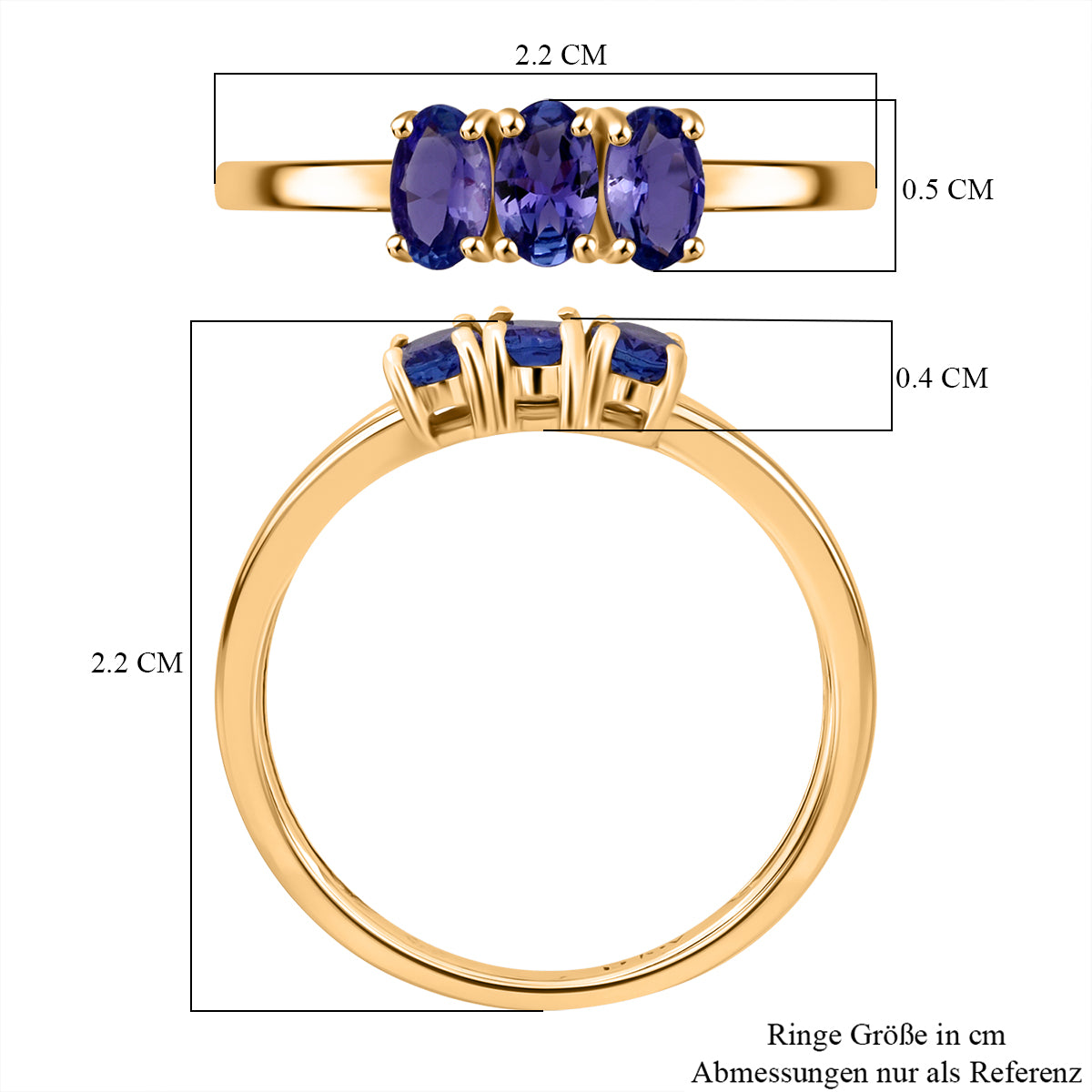 D'Joy AA Tansanit Ring und Ohrringe