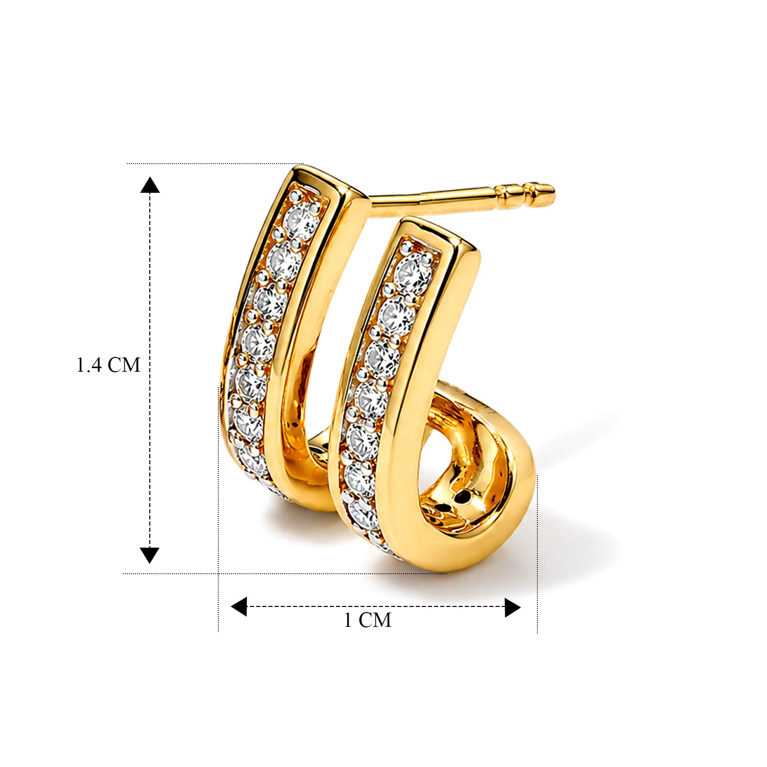 D'Joy Moissanit Ohrringe 925 Silber 750 Vergoldet ca. 0.57 ct