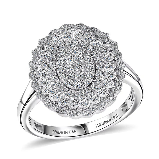 LUXURIANT DIAMOND - Lab Grown Diamant SI-GH Ring 925 Silber Rhodiniert (Größe 20.00) ca. 1.00 ct