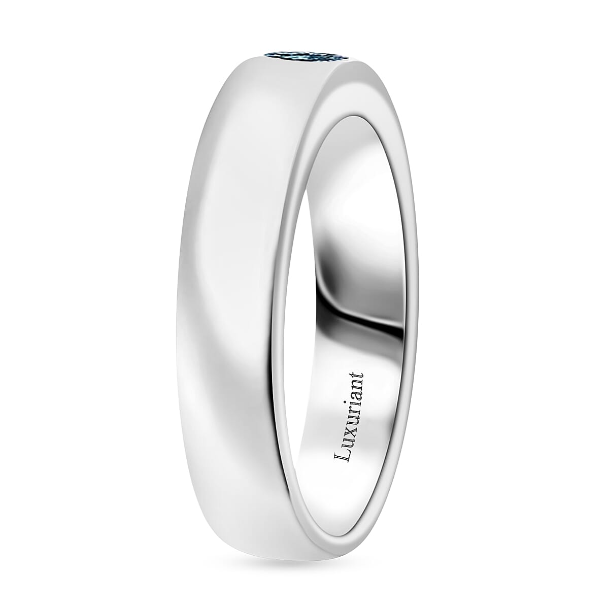 LUXURIANT DIAMOND - Lab Grown Blauer Diamant VS Ring 925 Silber Rhodiniert (Größe 19.00) ca. 0.25 ct