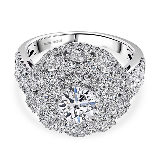 LUXURIANT DIAMOND - Lab Grown Diamant SI-GH  SGL zertifiziert Ring 925 Silber Rhodiniert (Größe 16.00) ca. 2.50 ct