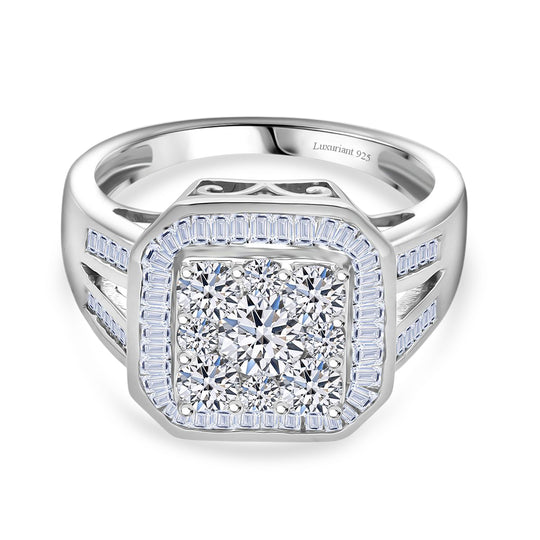 LUXURIANT DIAMOND - Lab Grown Diamant SI-GH Ring 925 Silber Rhodiniert (Größe 22.00) (10-15 Werktage Lieferzeit) ca. 2,00 ct
