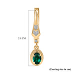 LUXURIANT DIAMOND - AAA Lab Grown Smaragd, Weißer Zirkon Ohrringe 925 Silber 750 Vergoldet ca. 0.96 ct