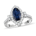 D'Joy AA Kyanit, Moissanit AGI zertifiziert Ring 925 Silber Rhodiniert (Größe 20.00) ca. 2,98 ct