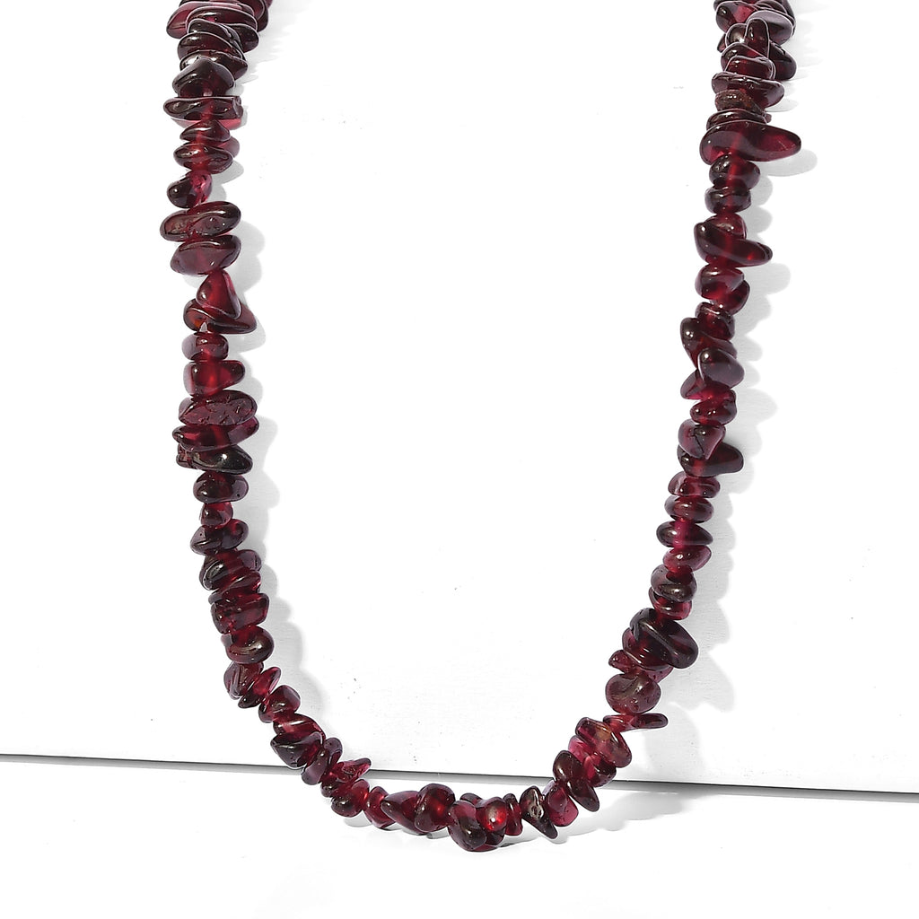 Roter Granat Halskette 70 cm ca. 180.00 ct