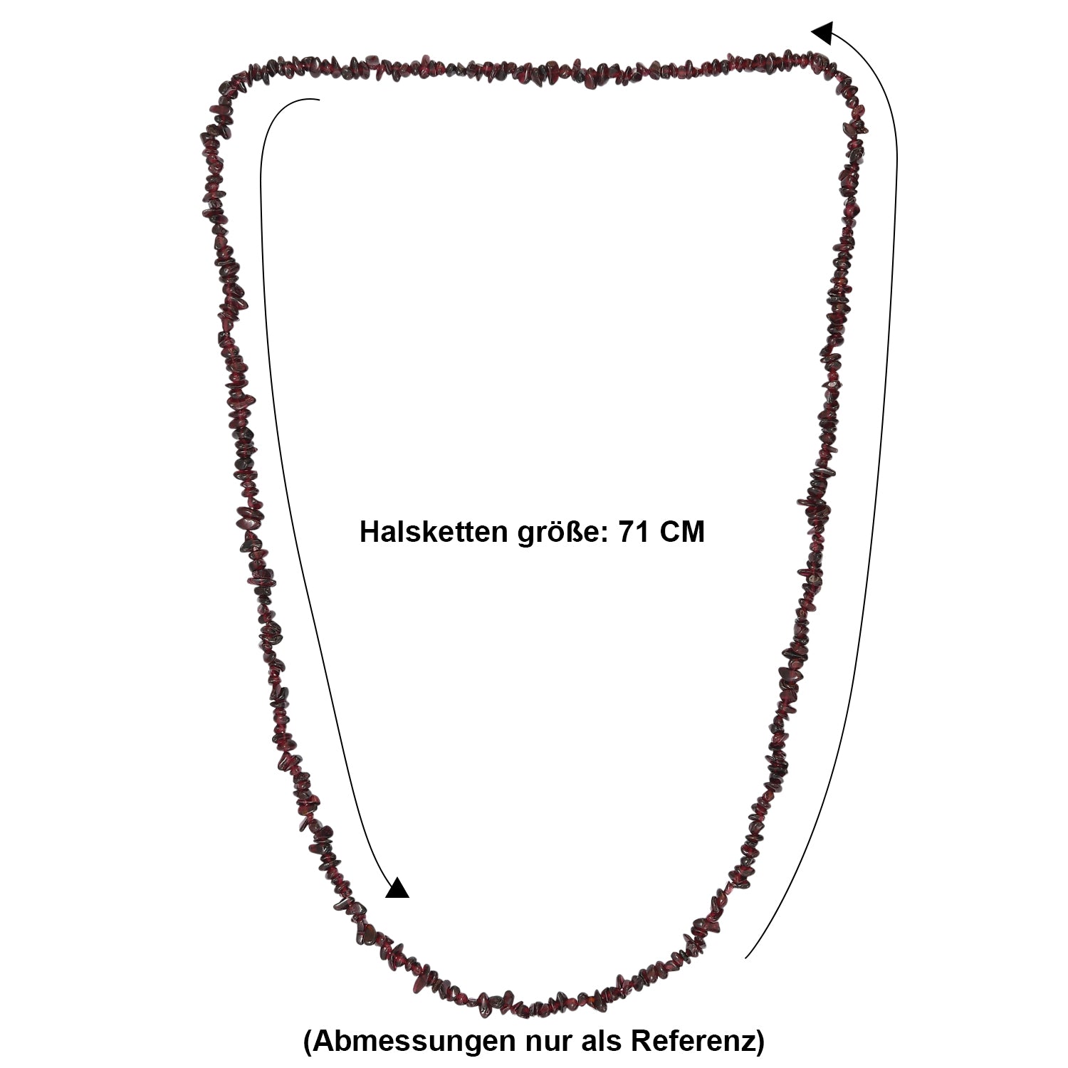 Roter Granat Halskette 70 cm ca. 180.00 ct