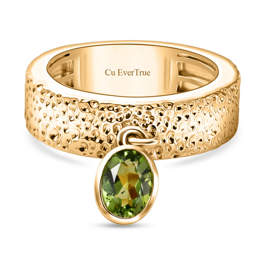 EVER TRUE Natürlicher Peridot Ring 950 Kupfer (Größe 17.00) ca. 0.73 ct