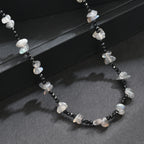 Labradorit, Schwarzer Spinell Halskette 91 cm ca. 240.00 ct