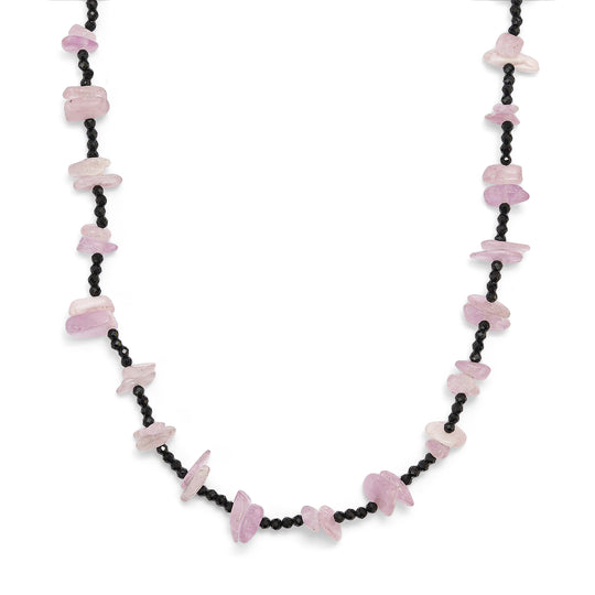 Kunzit, Schwarzer Spinell Halskette 91 cm ca. 240.00 ct
