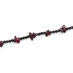 Roter Granat, Schwarzer Spinell Halskette 91 cm ca. 240.00 ct