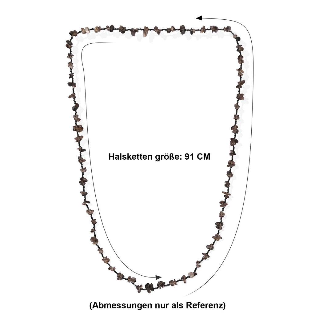Rauchquarz, Schwarzer Spinell Halskette 91 cm ca. 240.00 ct