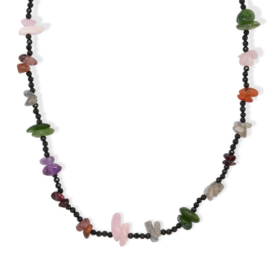 Mehrfarbig Edelsteine, Schwarzer Spinell Halskette 91 cm ca. 240.00 ct