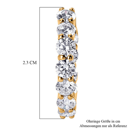 LUXURIANT DIAMOND - Lab Grown Diamant SI-GH Ohrringe 925 Silber Rhodiniert ca. 5.35 ct