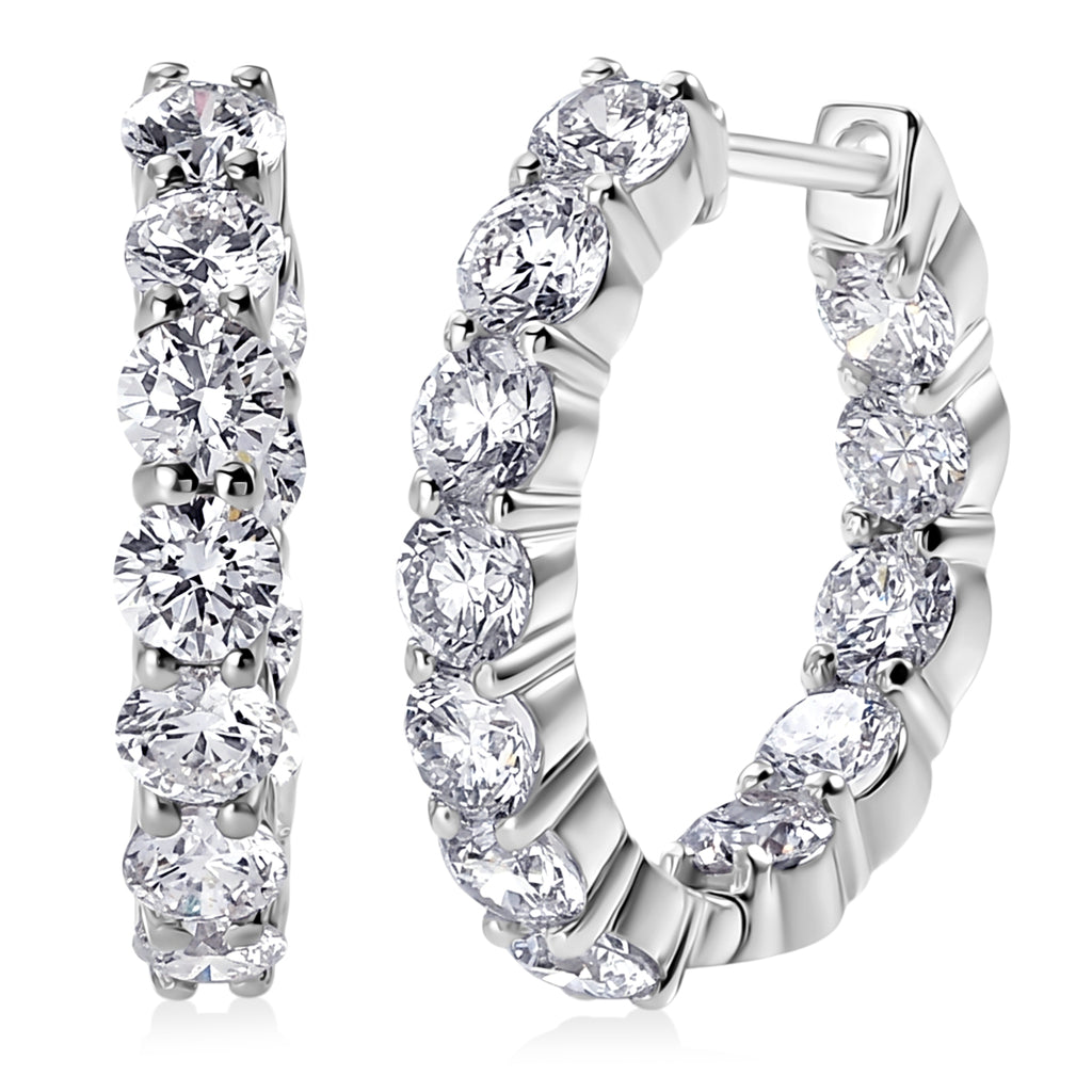 LUXURIANT DIAMOND - Lab Grown Diamant SI-GH SGL zertifiziert Ohrringe 925 Silber 750 Gelbgold vermeil ca. 5.35 ct