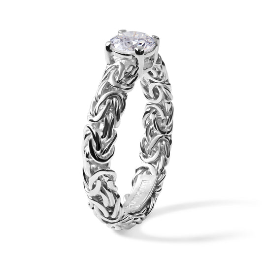 LUXURIANT DIAMOND - Lab Grown Diamant SI-GH Ring 925 Silber (Größe 19.00) ca. 0,98 ct