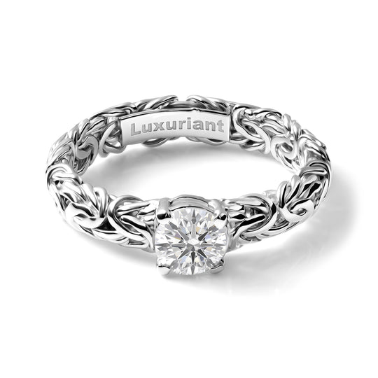 LUXURIANT DIAMOND - Lab Grown Diamant SI-GH Ring 925 Silber (Größe 19.00) ca. 0,98 ct