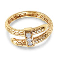 LUXURIANT DIAMOND - Lab Grown Diamant SI-GH Ring 925 Silber Gelbgold Vermeil (Größe 17.00) ca. 0.14 ct