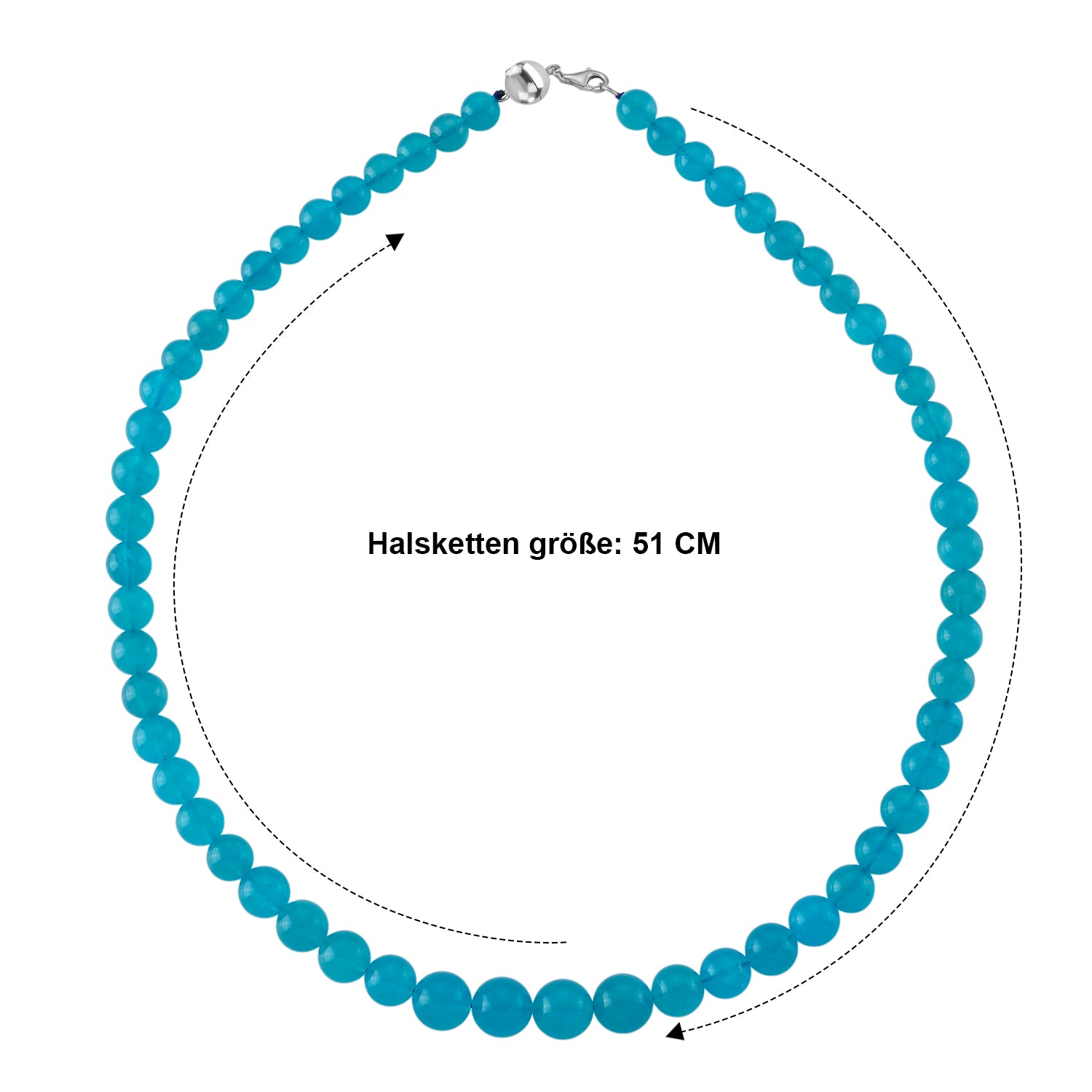 D'Joy AAAA Amazonit Halskette ca. 50 cm 925 Silber Rhodiniert ca. 210,00 ct.