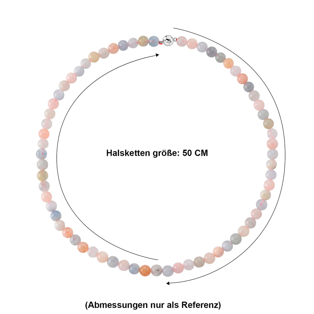 Mehrfarbiger Beryll Halskette ca. 50 cm 316L Edelstahl ca. 160.00 ct