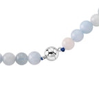 Mehrfarbiger Aquamarin Halskette ca. 50 cm 316L Edelstahl ca. 160,00 ct.
