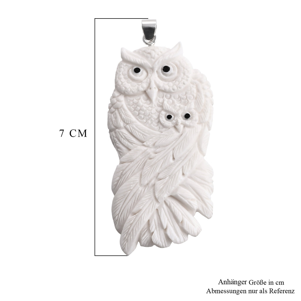 Ox Bone Anhänger 925 Silber ca. 48.10 ct