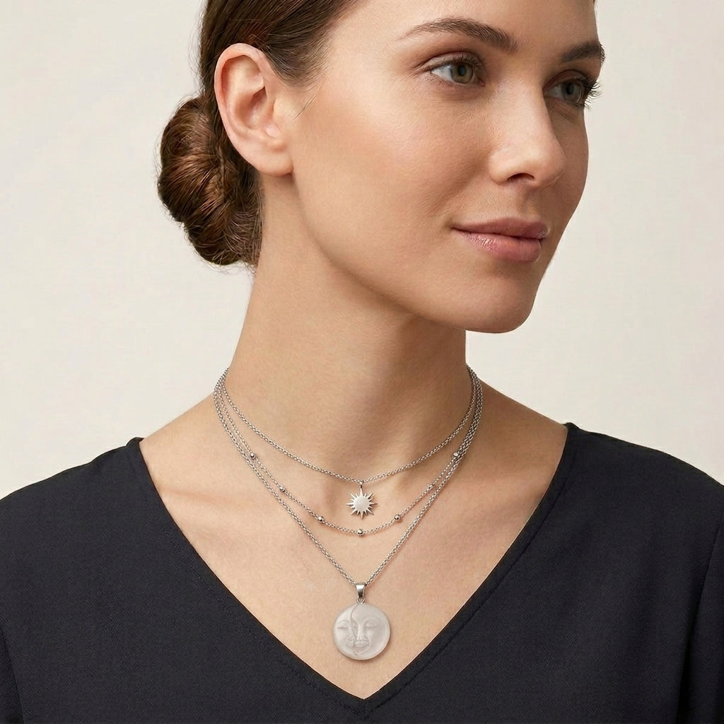 Ox Bone Anhänger 925 Silber ca. 20.23 ct