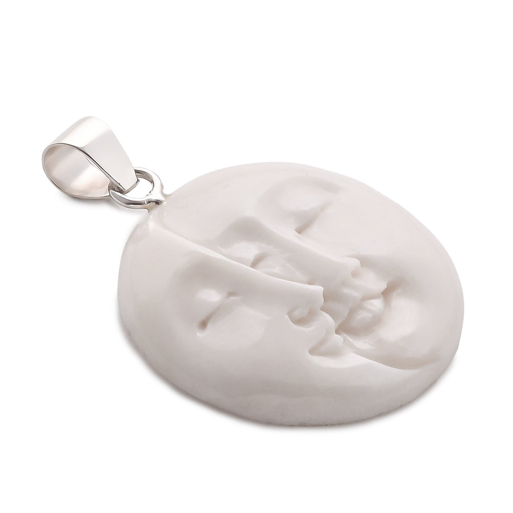 Ox Bone Anhänger 925 Silber ca. 20.23 ct