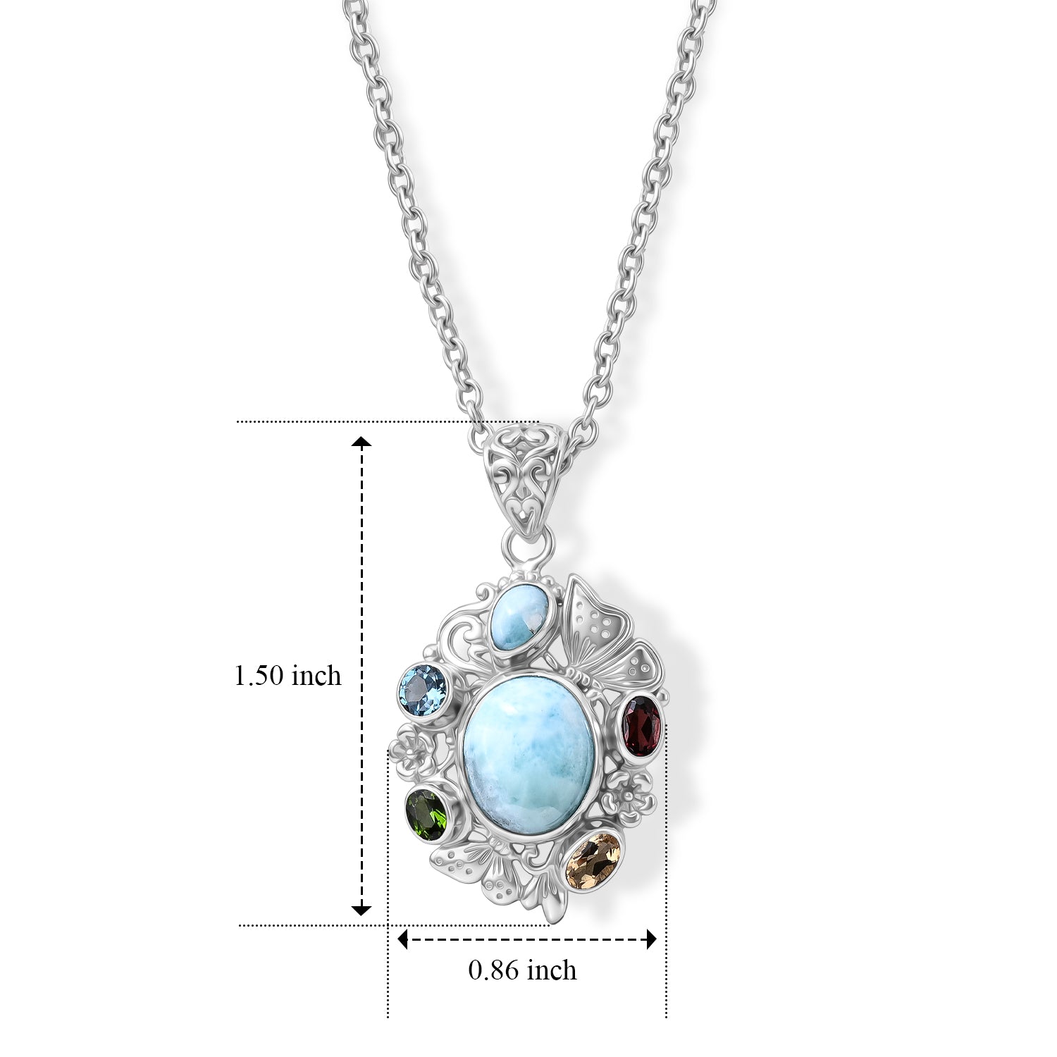 D'Joy AA Larimar Anhänger 925 Silber ca. 7.83 ct