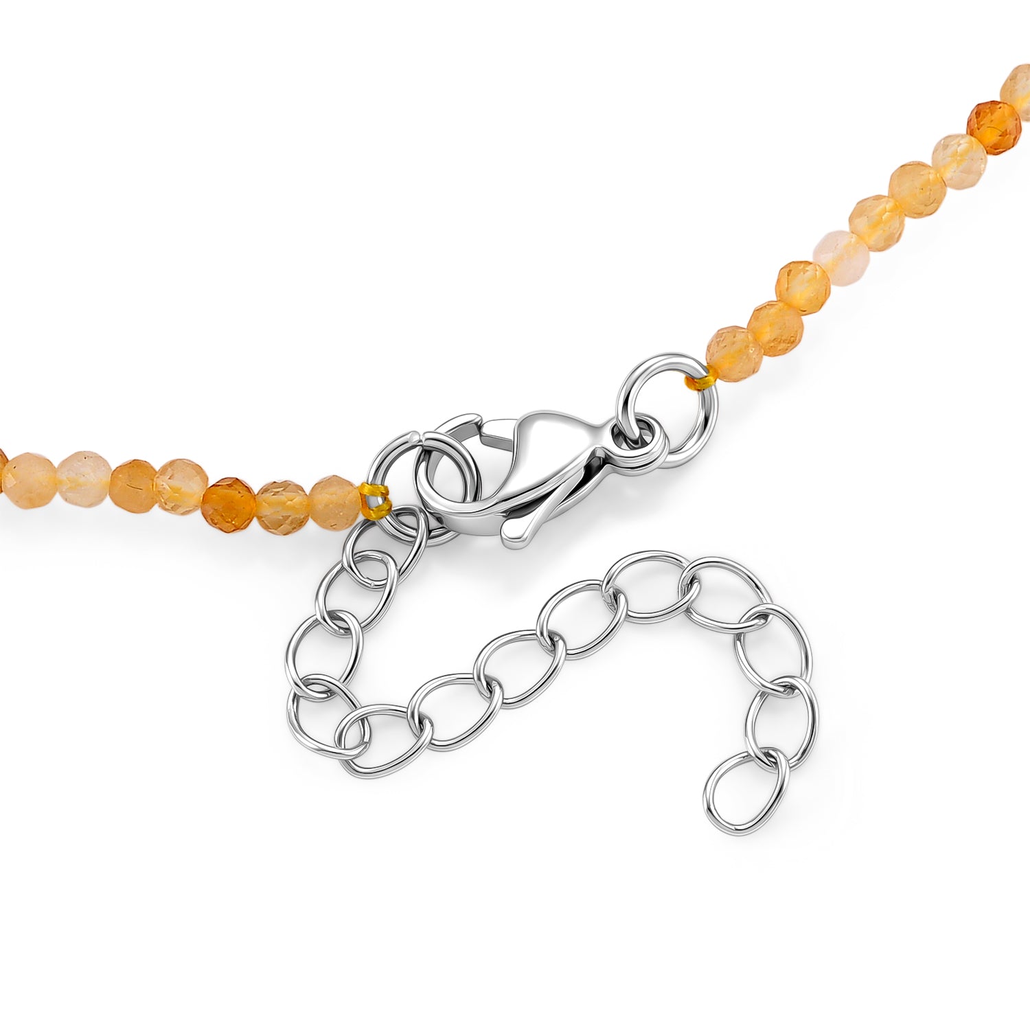 Citrin Halskette ca. 45 cm 316L Edelstahl ca. 21.00 ct