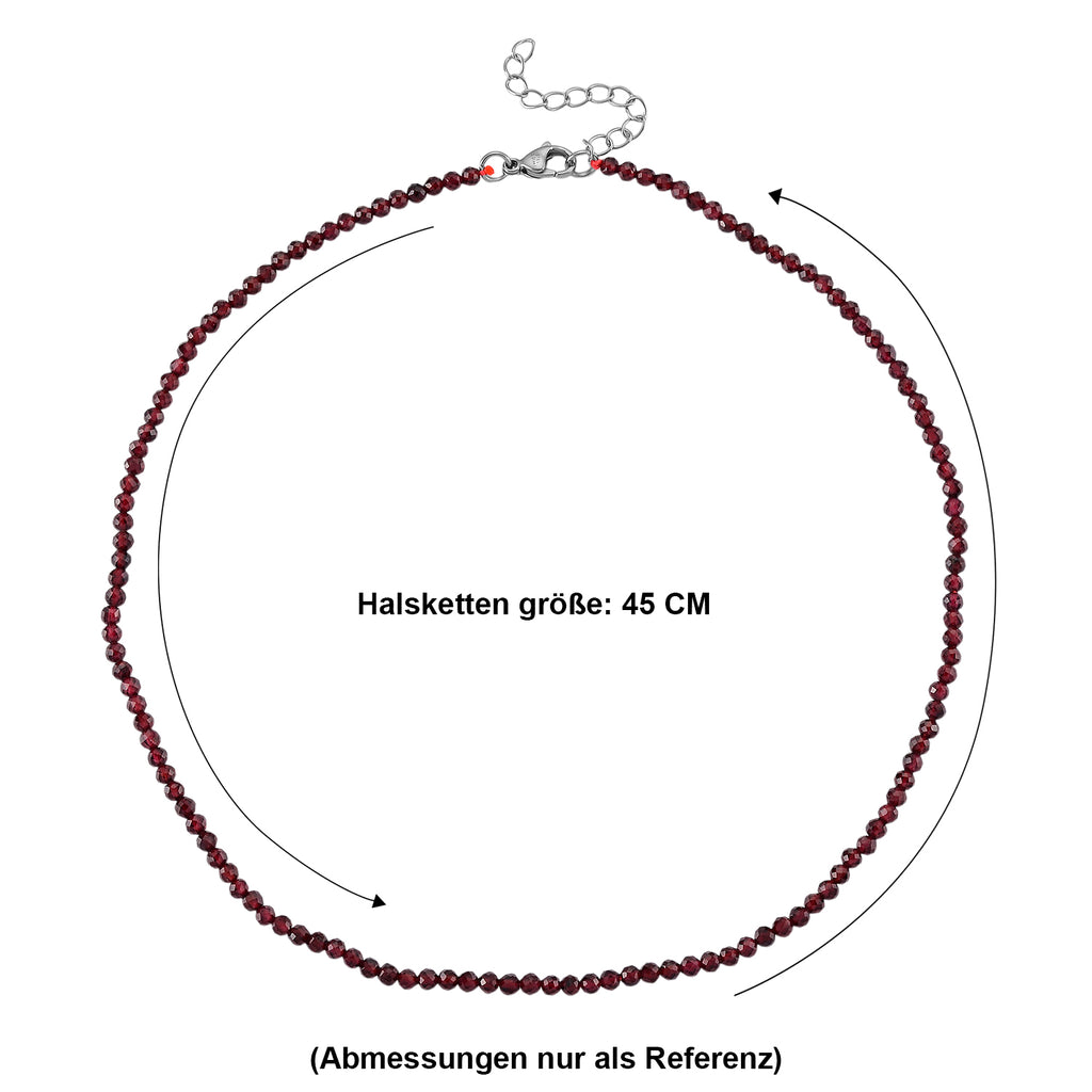 Mosambik Granat Halskette ca. 45 cm 316L Edelstahl ca. 55.00 ct