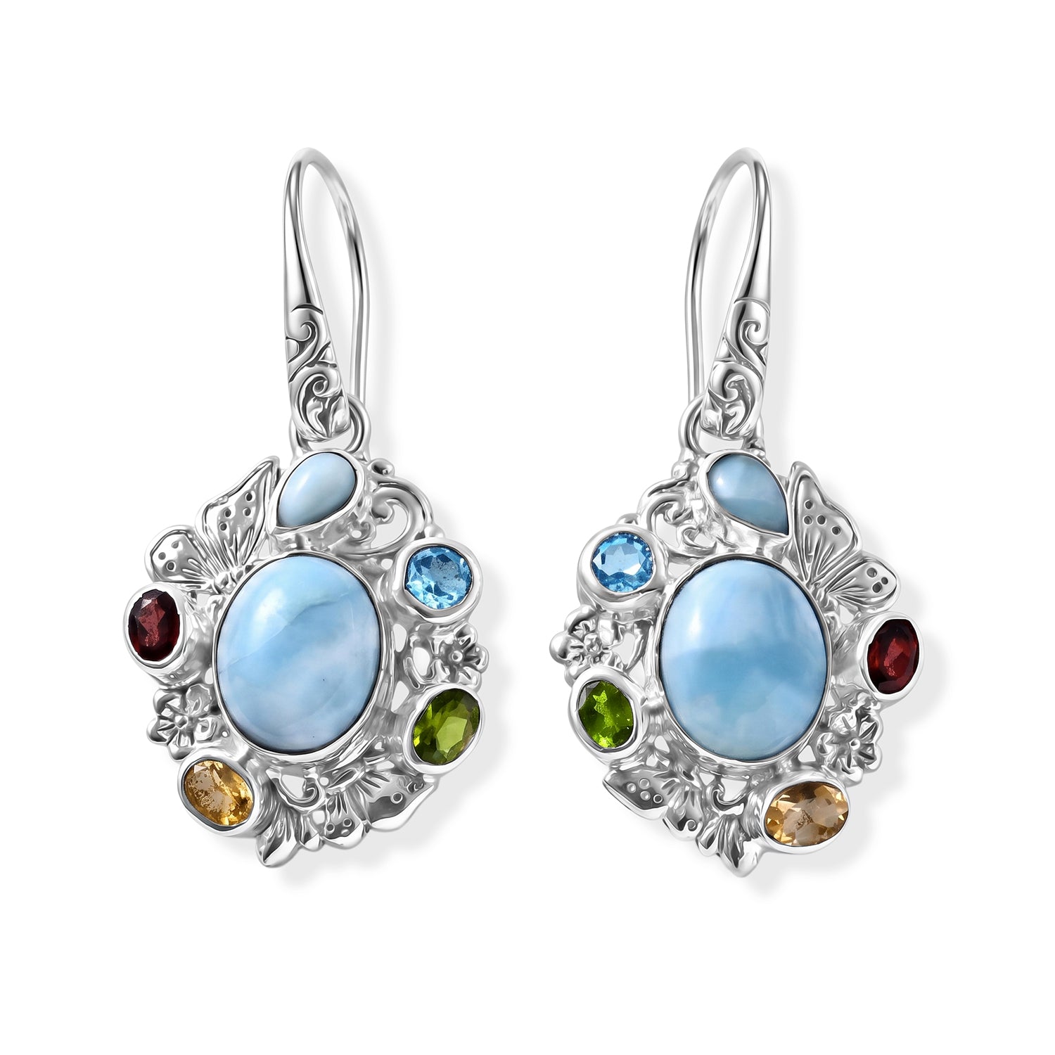 D'Joy AA Larimar Ohrringe 925 Silber ca. 8.52 ct