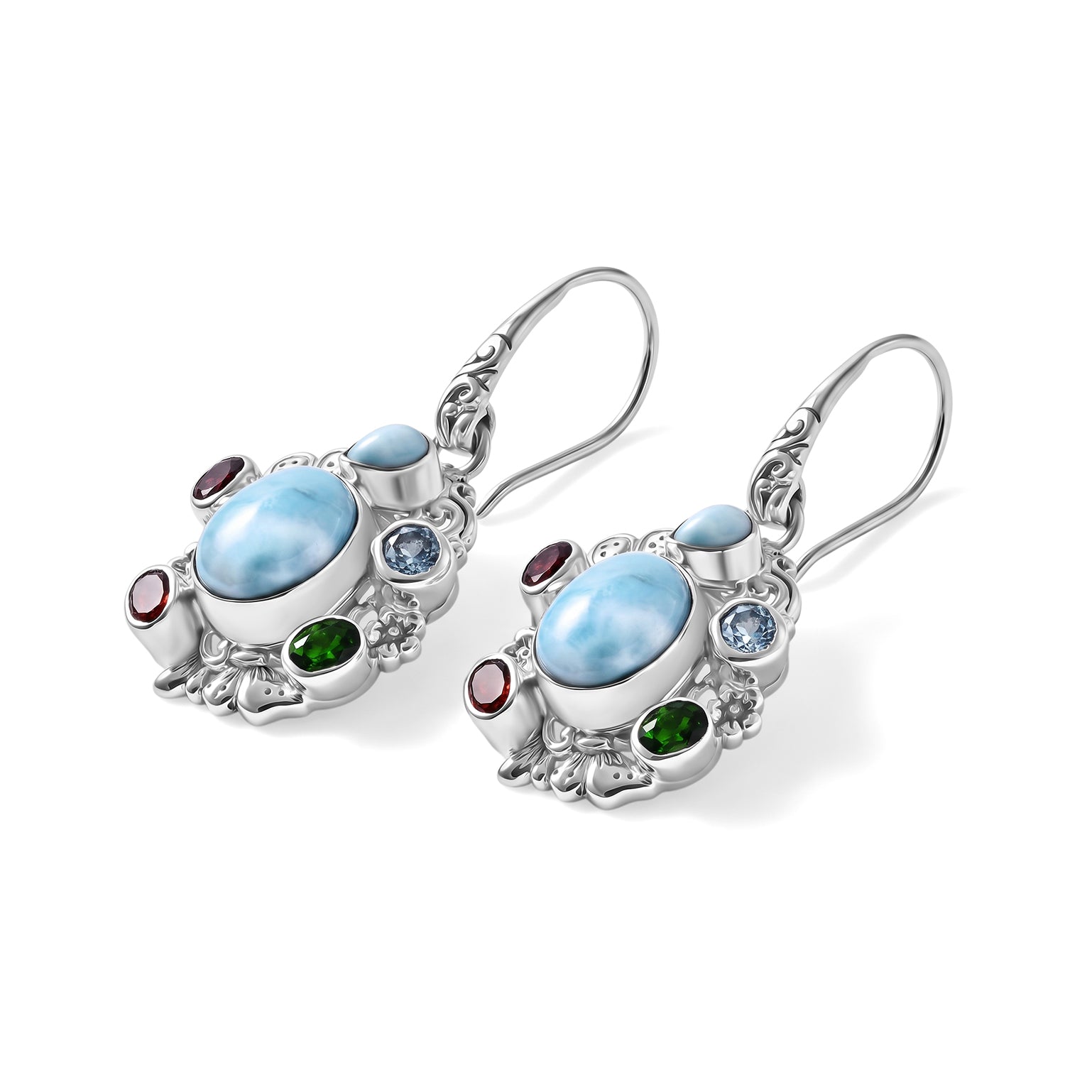 D'Joy AA Larimar Ohrringe 925 Silber ca. 8.52 ct