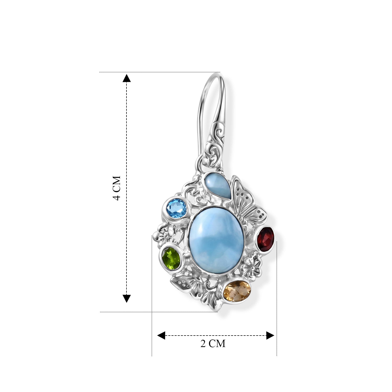 D'Joy AA Larimar Ohrringe 925 Silber ca. 8.52 ct