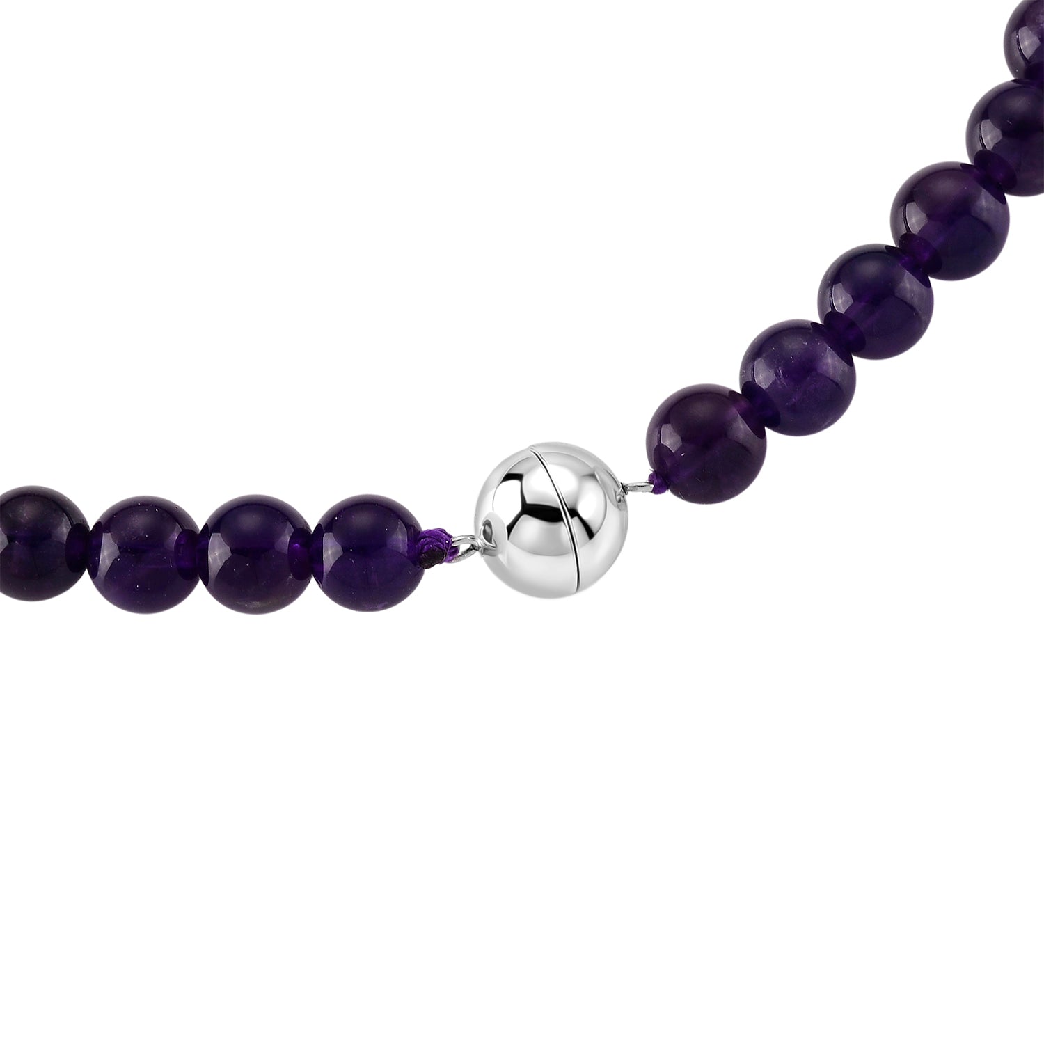 D'Joy Afrikanischer Amethyst Halskette ca. 50 cm 925 Silber Rhodiniert ca. 280,00 ct.