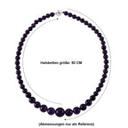 D'Joy Afrikanischer Amethyst Halskette ca. 50 cm 925 Silber Rhodiniert ca. 280,00 ct.
