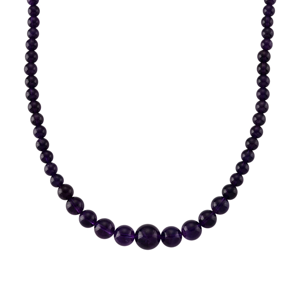 D'Joy Afrikanischer Amethyst Halskette ca. 50 cm 925 Silber Rhodiniert ca. 280,00 ct.