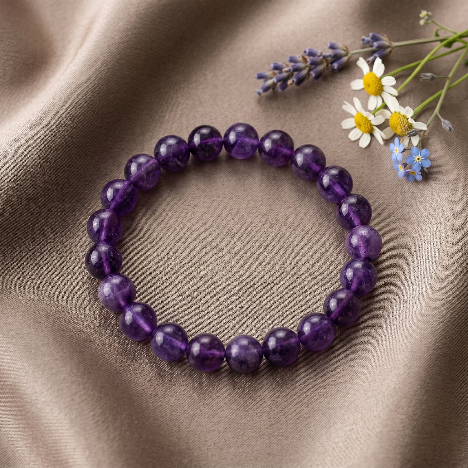 Afrikanischer Amethyst Armband Flexibles (ca.18-19 cm) ca. 110,00 ct.