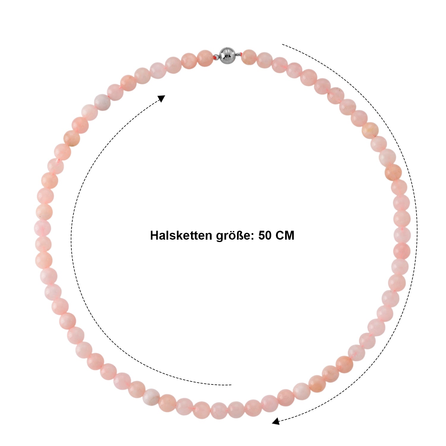 Mehrfarbige Morganit 50cm Halskette, Edelstahl - 160 ct.