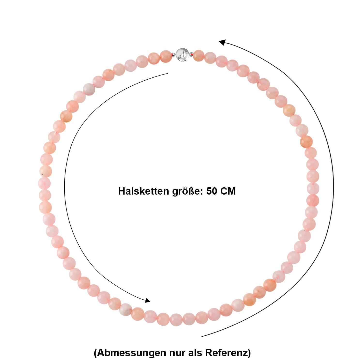Mehrfarbiger Morganit Halskette ca. 50 cm 316L Edelstahl ca. 160,00 ct.