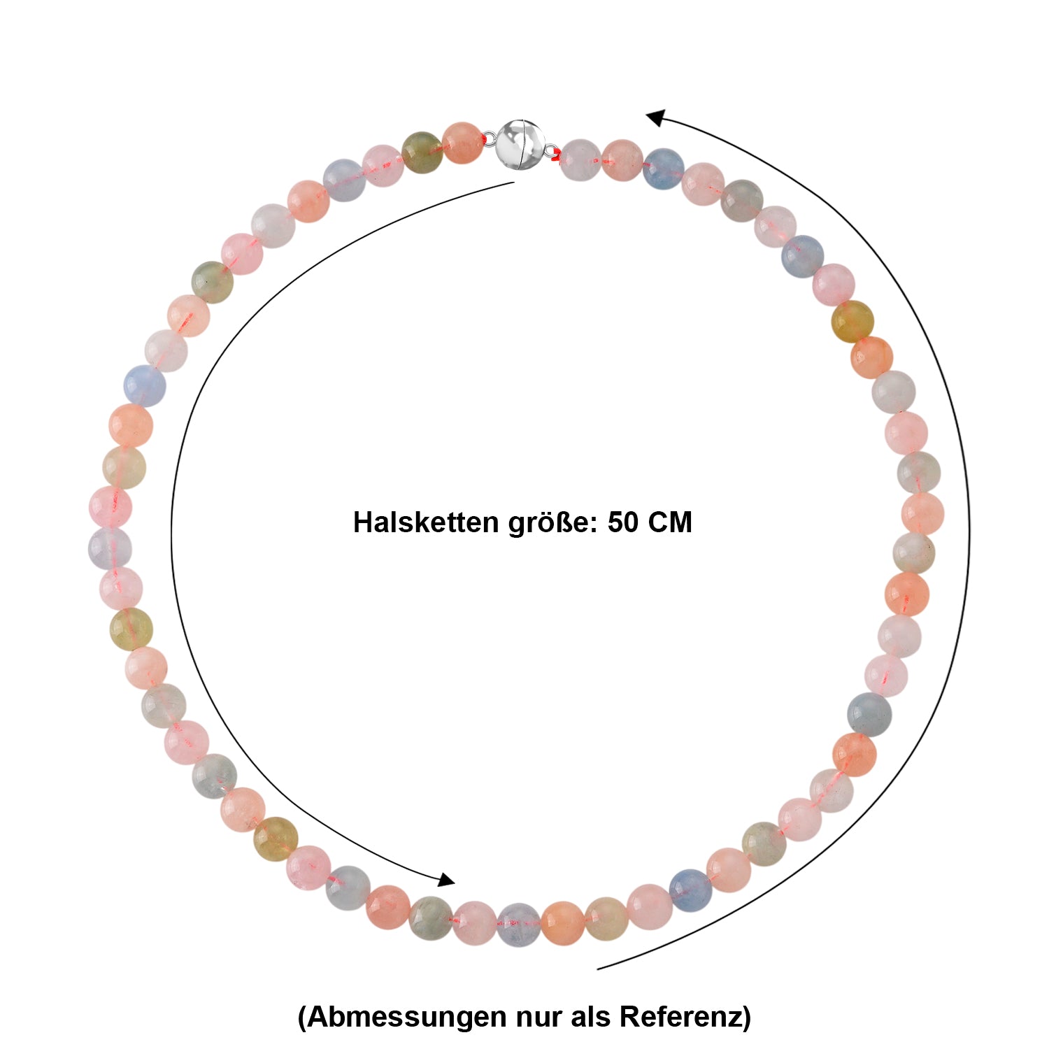 D'Joy AA Mehrfarbiger Beryll Halskette ca. 50 cm 925 Silber Rhodiniert ca. 270,00 ct.