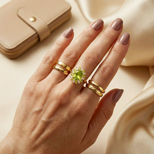 EVER TRUE AA Natürlicher Peridot Ring 950 Kupfer (Größe 21.00) ca. 1.78 ct