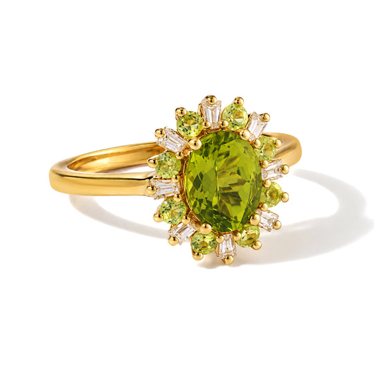 EVER TRUE AA Natürlicher Peridot Ring 950 Kupfer (Größe 21.00) ca. 1.78 ct