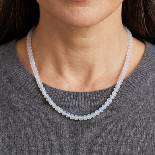 Opalit Halskette ca. 45 cm 316L Edelstahl, flexibel, ca. 55.00 ct