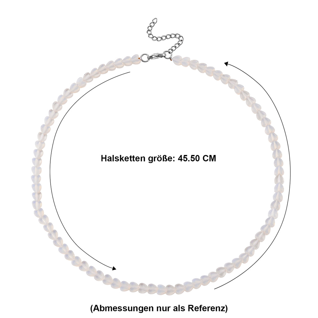 Opalit Halskette ca. 45 cm 316L Edelstahl, flexibel, ca. 55.00 ct