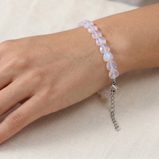 Opalit Armband ca. 18 cm 316L Edelstahl, flexibel, ca. 20.00 ct