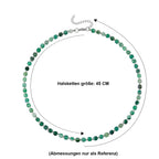 Grüner Achat, Glas Halskette ca. Flexibles cm 316L Edelstahl 85.00 ct