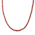 Roter Achat, Glas Halskette, flexibel, 316L Edelstahl 85.00 ct