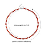 Roter Achat, Glas Halskette, flexibel, 316L Edelstahl 85.00 ct